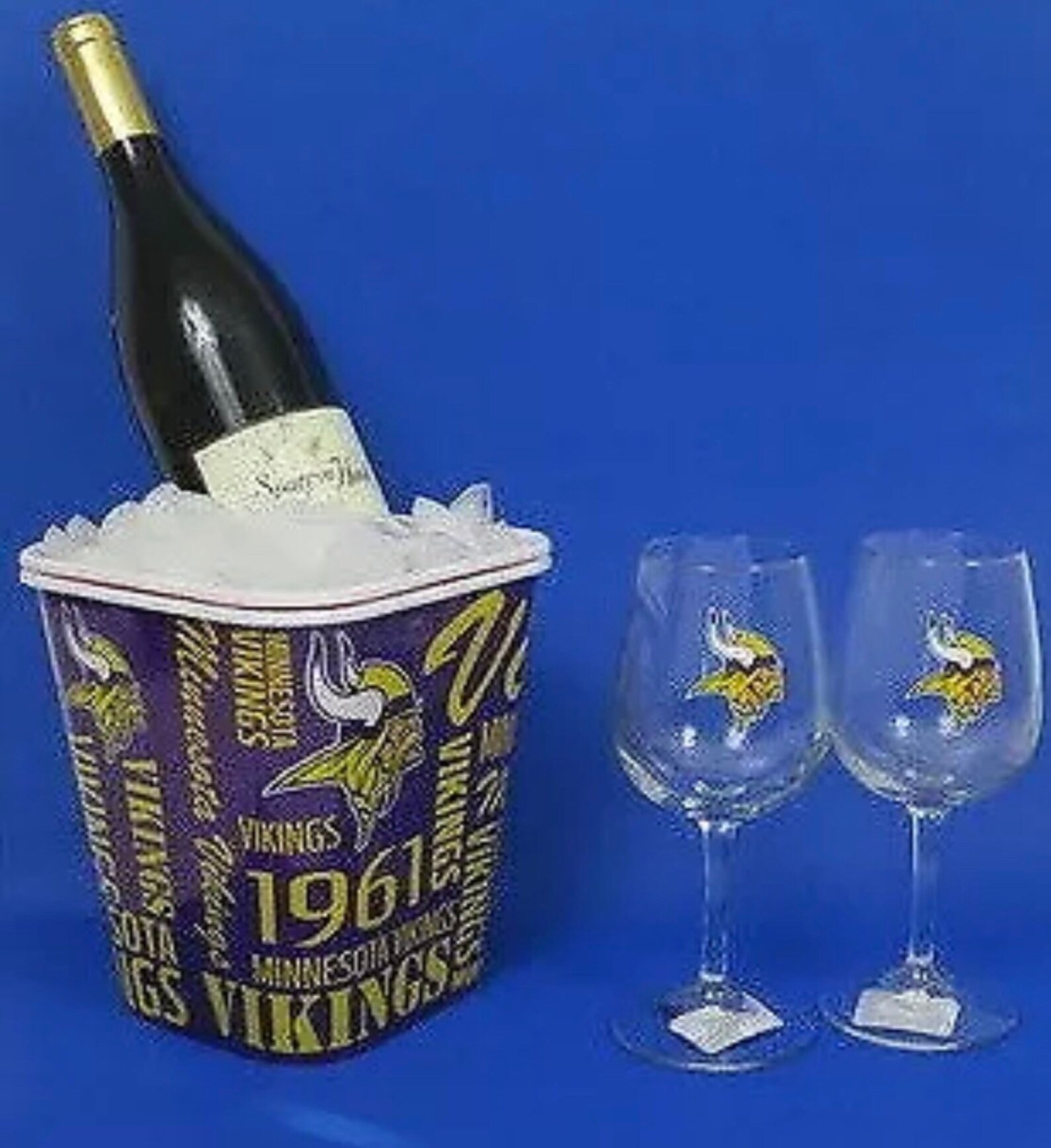 Ice Bucket wine Glasses Minnesota Vikings Etsy