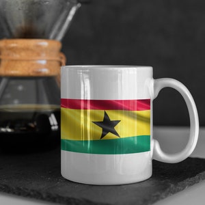 Ghana Flag coffee mug cup gift for ambassadors and people who like world countries flags and banners