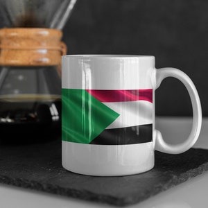 Sudan Flag coffee mug cup gift  for ambassadors and people who like world countries flags and banners