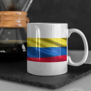 Colombia Flag coffee mug cup gift for ambassadors and people who like world countries flags and banners