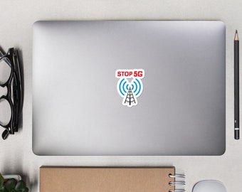 5G反対活動家や陰謀論者のための、気泡のない5G放射線と携帯電話基地局を阻止するステッカー