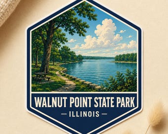 Walnut Point State Park Illinois Travel Sticker Lake Decal Water Bottle Laptop Camper Art
