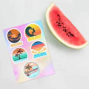 Micro Beach NORTHERN MARIANA ISLANDS surfer tropical sea vacation beach sticker pack