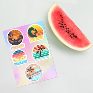 Lam Lam Beach NORTHERN MARIANA ISLANDS surfer tropical sea vacation beach sticker pack
