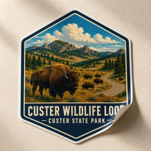 Custer Wildlife Loop State Park South Dakota Glossy Travel Sticker Decal Laptop Water Bottle