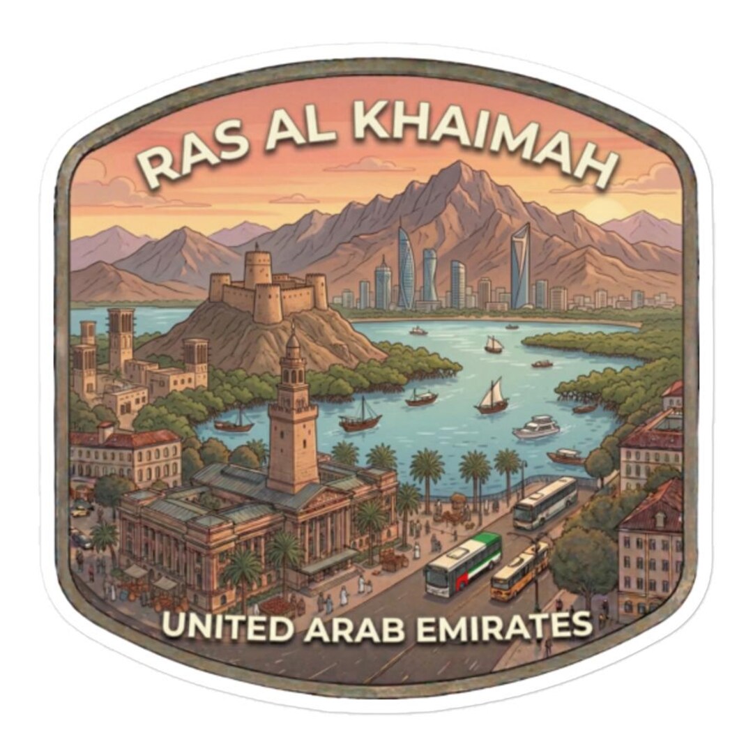 Am Ras Sticker Ras Al Khaimah UAE Travel Sticker Jebel Jais Glossy Decal Laptop ...