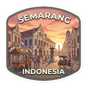 Semarang Indonesien Reiseaufkleber Lawang Sewu Vinyl Glänzend Aufkleber Laptop Wasserflasche Gepäck Art
