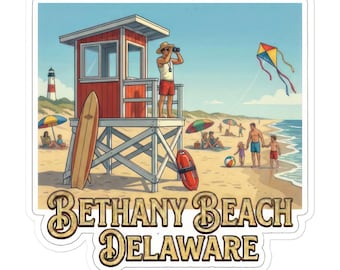 Bethany Beach Delaware glossy Sticker | Chief Little Owl Totem Decal |  19930 Gift