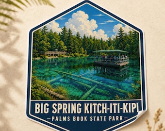 Big Spring Kitch-iti-kipi Palms Book State Park Michigan Glossy Travel Sticker Decal