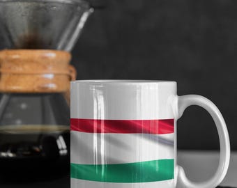 Kaffeebecher mit ungarischer Flagge, Keramik-Trinkgefäß mit Nationalstolz