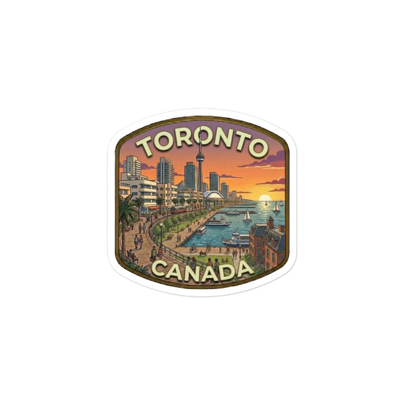 Toronto Sticker Png Toronto Skyline Sticker, Vintage Canada Travel Decal, CN Tower Souvenir ...