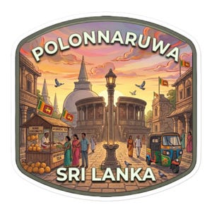 Polonnaruwa Sri Lanka Travel Sticker Ancient Kingdom Glossy Decal Laptop water bottlel  Luggage Art