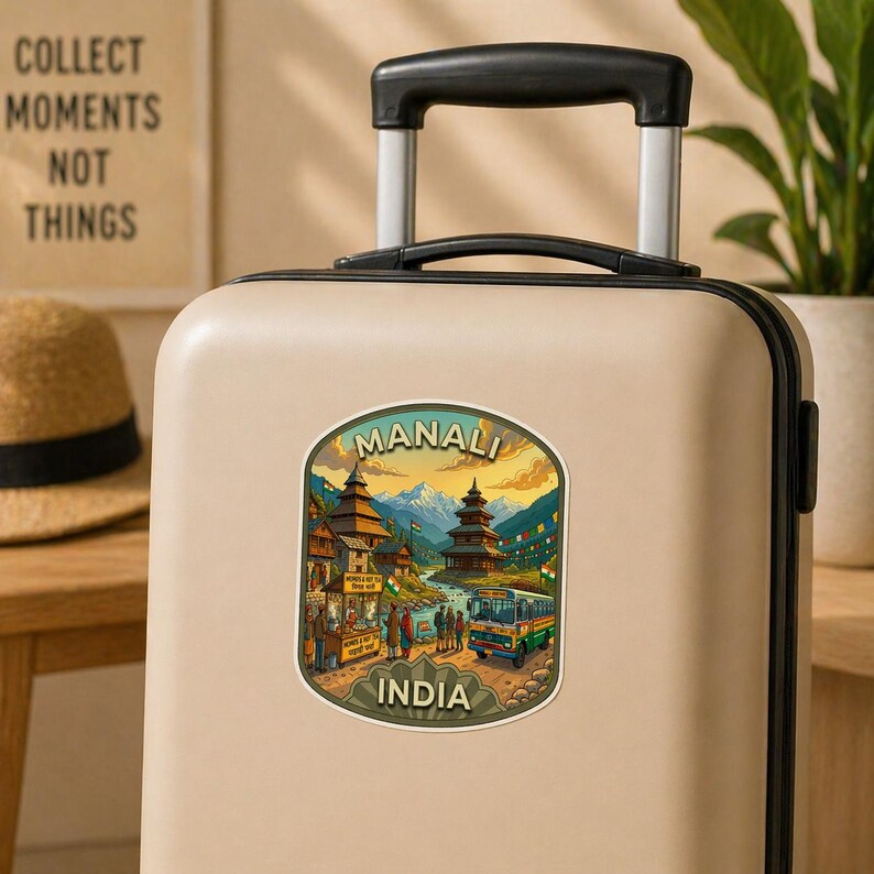 Manali Stickers Manali India Travel Sticker Himalayas Vinyl Glossy Decal Laptop Luggage ...