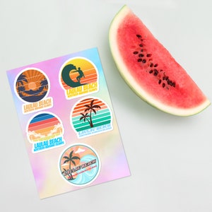 Laulau Beach NORTHERN MARIANA ISLANDS surfer tropical sea vacation beach sticker pack