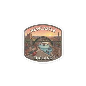 Newcastle England Travel Sticker Tyne Bridge Vinyl Glossy Decal Laptop Luggage Water Bottle