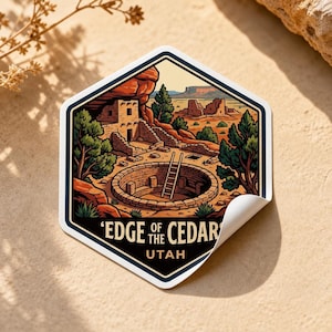 Edge of the Cedars State Park Museum Utah Glänzender Reiseaufkleber Laptop Gepäck