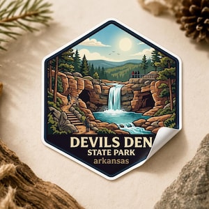 Devils Den State Park Arkansas Glossy Travel Sticker Ozark Mountains Decal Laptop Luggage Art