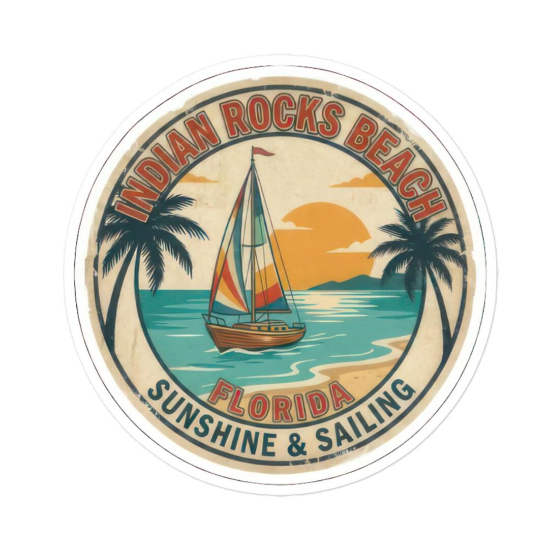 Indian Rocks Beach Florida Sticker | IRB Decal | Gulf Coast Sunset Art ...