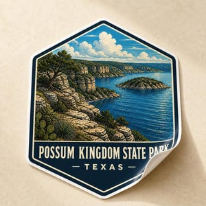 Possum Kingdom State Park Texas Travel Sticker Hell's Gate Decal Laptop Luggage Art