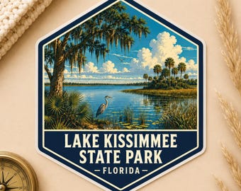 Lake Kissimmee State Park Florida Travel Sticker Prairie Decal Water Bottle Laptop Camper Art