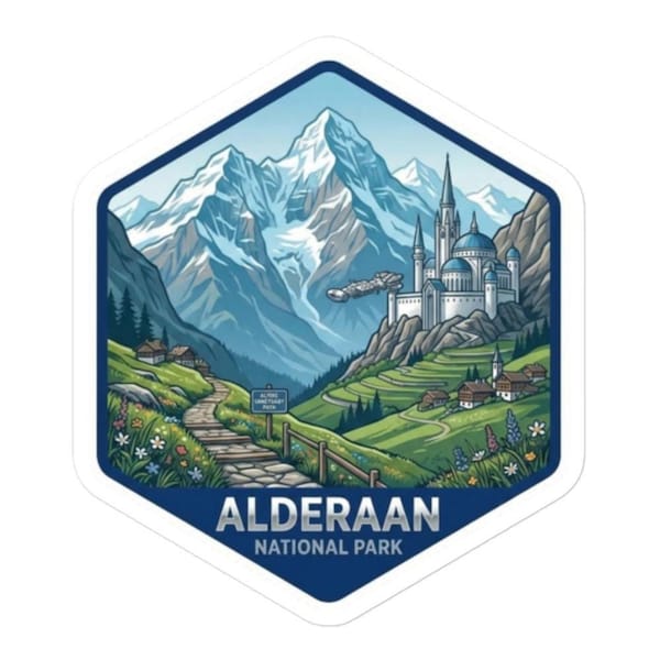 Star Wars Fan-Aufkleber Alderaan Nationalpark Retro-Reise-Glanzaufkleber für Laptops und Wasserflaschen
