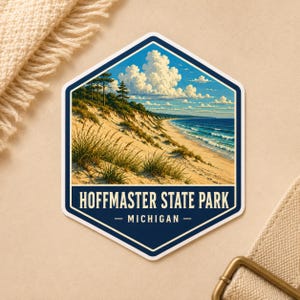 Hoffmaster State Park Michigan Travel Sticker Muskegon Decal Water Bottle Laptop Camper Art