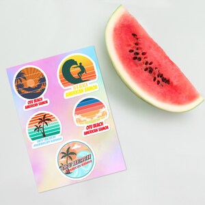OFU BEACH Amerikanisch-Samoa-Surfer tropisches Meer Urlaub Sticker Pack