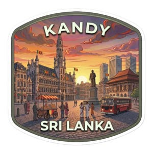 Kandy Sri Lanka Travel Sticker Sacred Tooth Relic Vinyl Glossy Decal Laptop Luggage Art