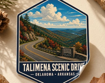 Talimena Scenic Drive Glossy Travel Sticker Oklahoma Arkansas Ouachita National Forest Decal Laptop