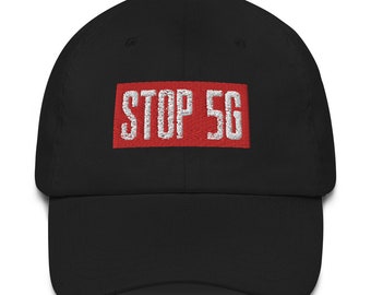 5Gの放射線と携帯電話基地局の抗議を止めろ 陰謀論者のためのお父さん帽子