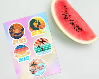 Avon North Carolina Beach glanzende sticker Hatteras Island Outer Banks sticker kunst