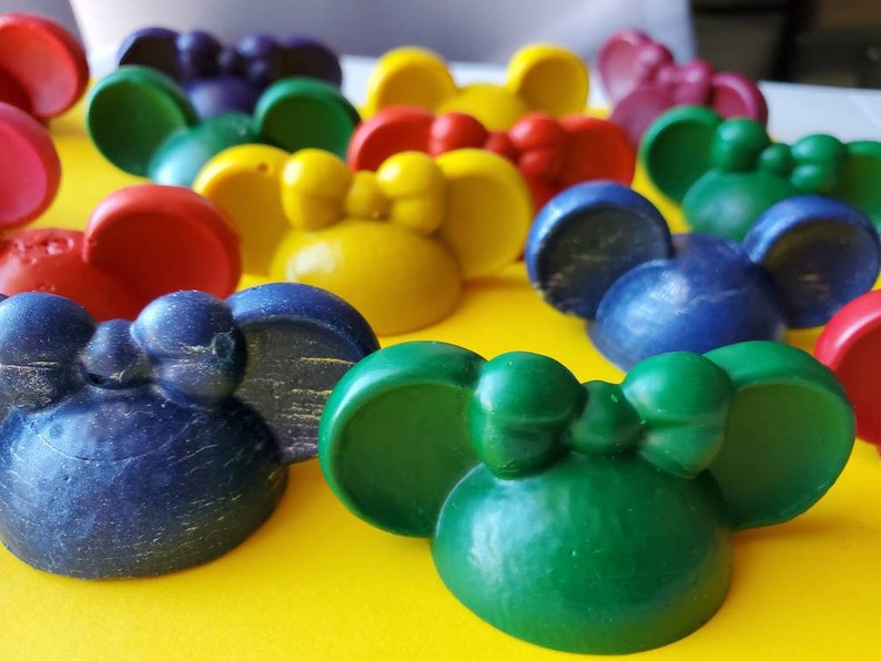 Set of 2 or 6 Handmade Crayons Mouse Hat inspired JUMBO Crayons