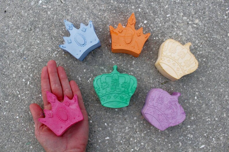 JUMBO Outdoor Chalk in Princess Royal Crown Shapes Sidewalk Chalk