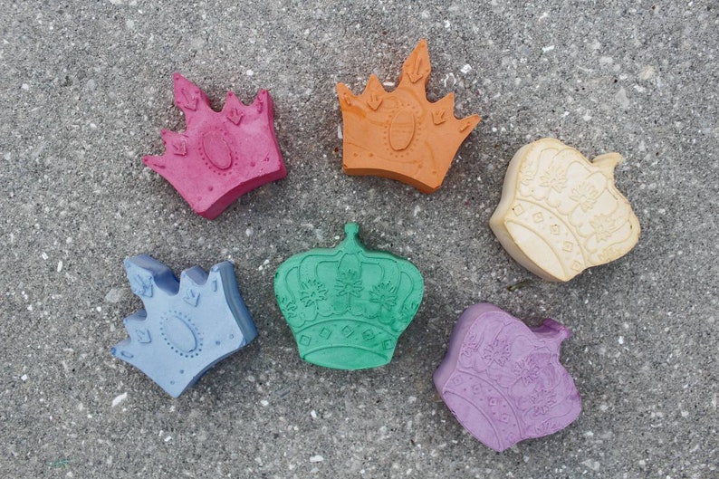 JUMBO Outdoor Chalk in Princess Royal Crown Shapes Sidewalk Chalk
