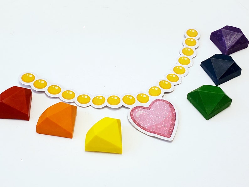 Set of 6 Handmade Crayons Diamond Jewel Crayons