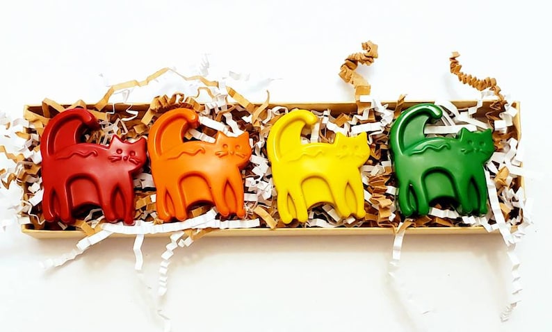 Set of 4 Handmade Crayons Cat Crayons