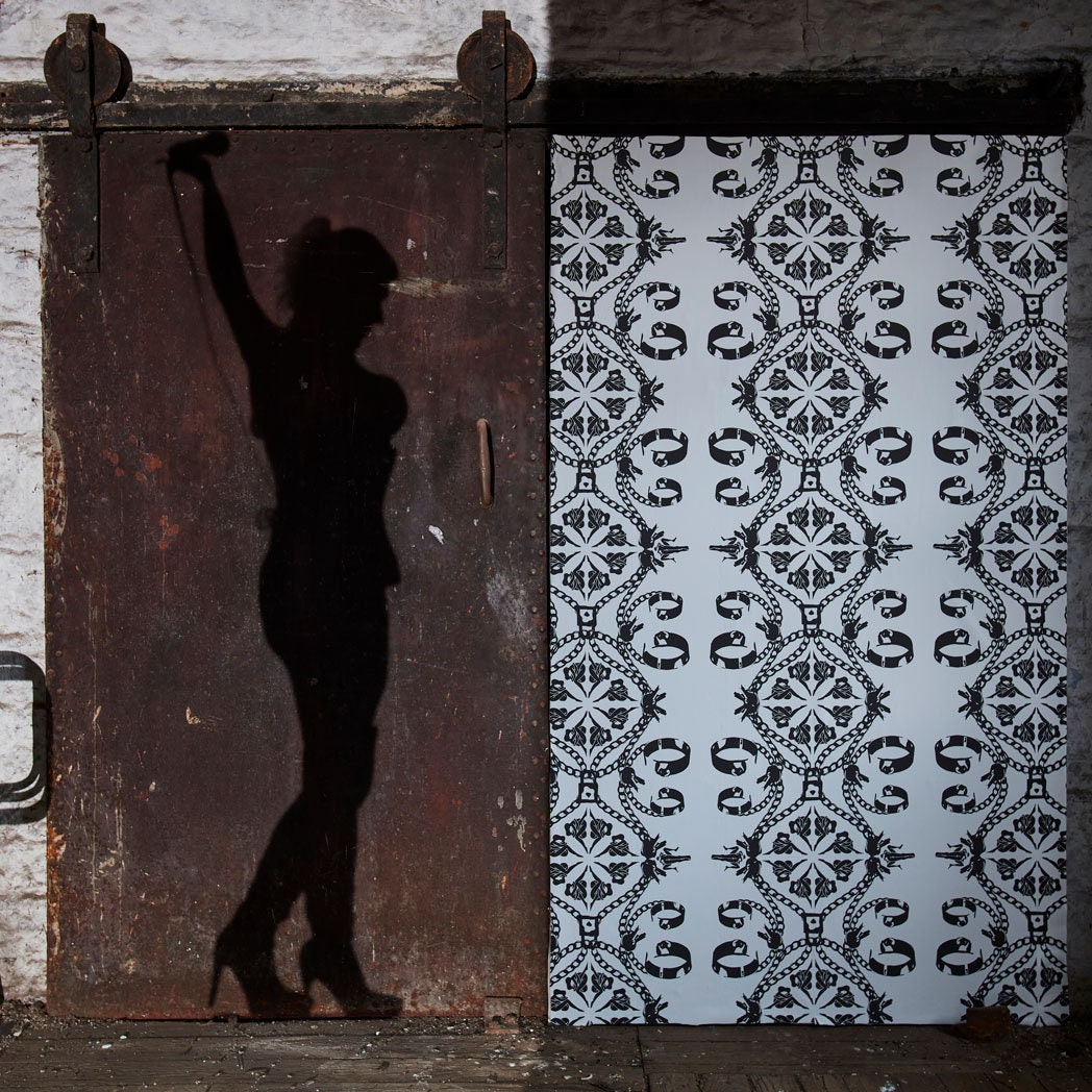 Luxury Wallpaper Handcuffs and Chains Wallpaper Quirky Monochrome