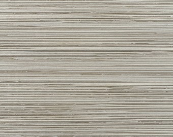 Neutral Beige Grasscloth Wallpaper: Real Textile, 56" Wide