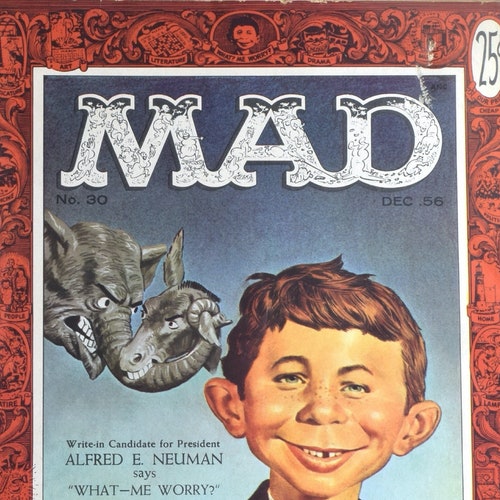 Rare Mad Magazine December 1956, No. 30. 1st cover with Alfred E. Neuman shops