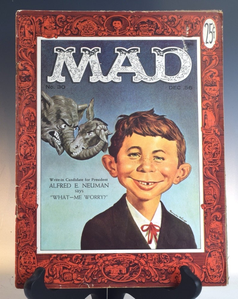 Rare Mad Magazine December 1956, No. 30. 1st cover with Alfred E. Neuman shops