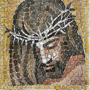 Mosaic kit  &quot;Jesus&quot; + tutorial-complete set for mosaic handmade in Italy