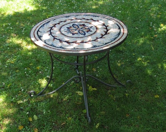 MOSAIC KIT - round mosaic table + tutorial - complete set for handmade mosaic in Italy