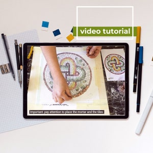 KIT MOSAICO + tutorial, set completo attrezzi e tessere in marmo, fatto a mano in Italia, mosaico arte, kit professionale, kit artigianale. immagine 7