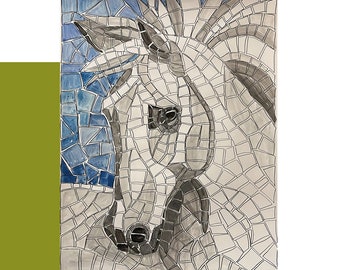MOSAIC KIT + tutorial, complete set of ceramic tools and tiles, handmade in Italy, mosaic art, professional kit, handicraft kit.