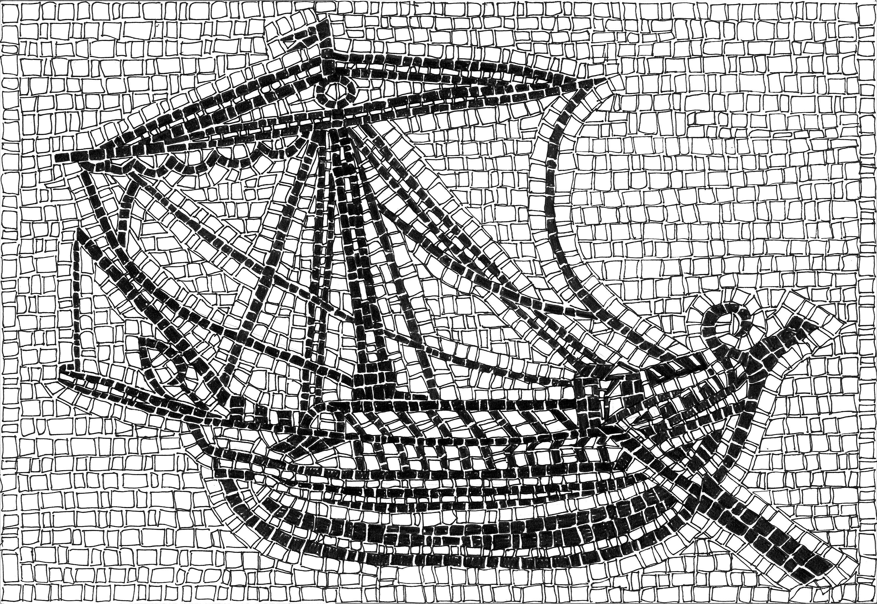 Mosaic kit Roman Ship Etsy