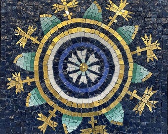 MOSAIC KIT with tutorial, complete set of tools and glass tiles, handmade in Italy professional quality, handcrafted kit.