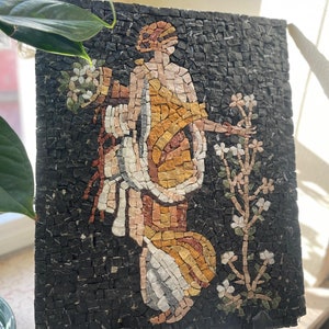 MOSAIC KIT + tutorial, complete set of tools and marble tiles, handmade in Italy, mosaic art, professional kit, artisan kit.