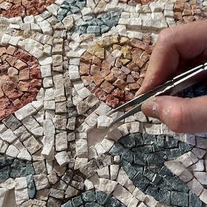 MOSAIC KIT + tutorial  &quot;Pomegranate Rosette &quot;- complete set for mosaic handmade in Italy