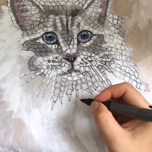 mosaic kit " portrait of your cat" + tutorial