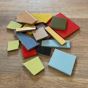 IRREGULAR CERAMIC TILES 5 kg ceramic tiles for all your projects, hand-cut for mosaic projects, mosaic materials